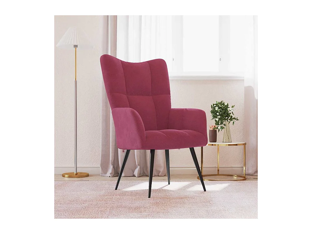 Sillón de relax | Silla de relax de terciopelo rojo vino tinto SHL9008