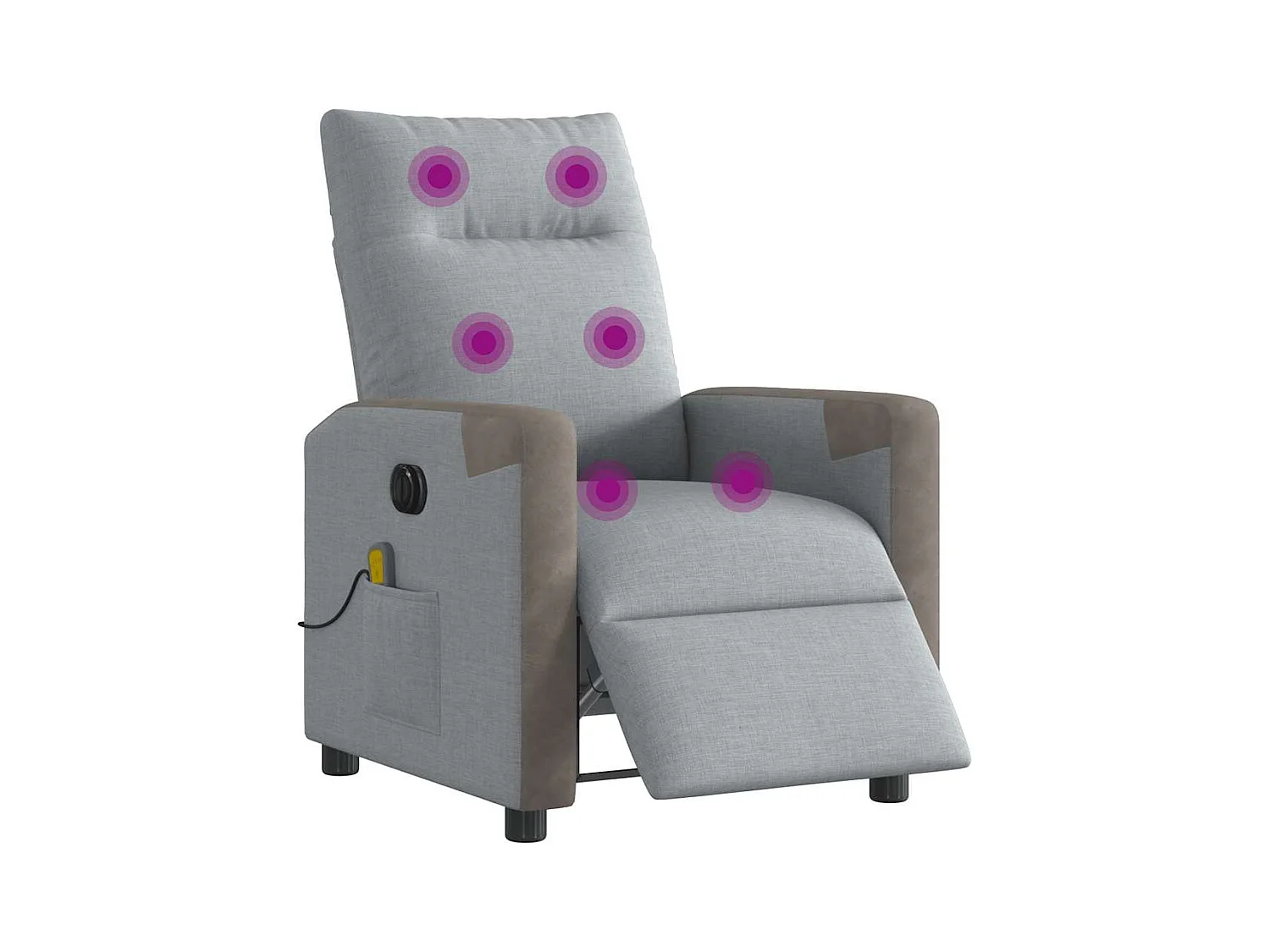 Fauteuil inclinable électrique-Fauteuil de massage de Salon gris clair tissu SHL4058