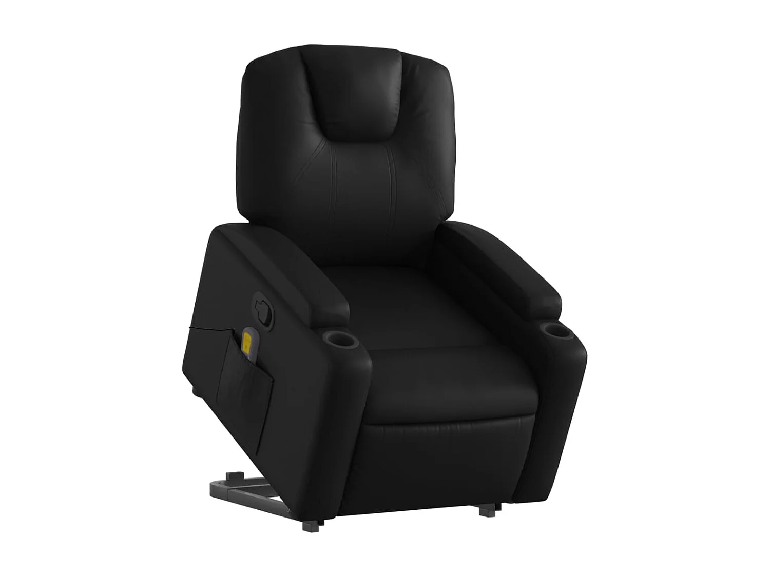 Sillón de relax | Sillón reclinable de masaje de pie cuero artificial negro SHL6560