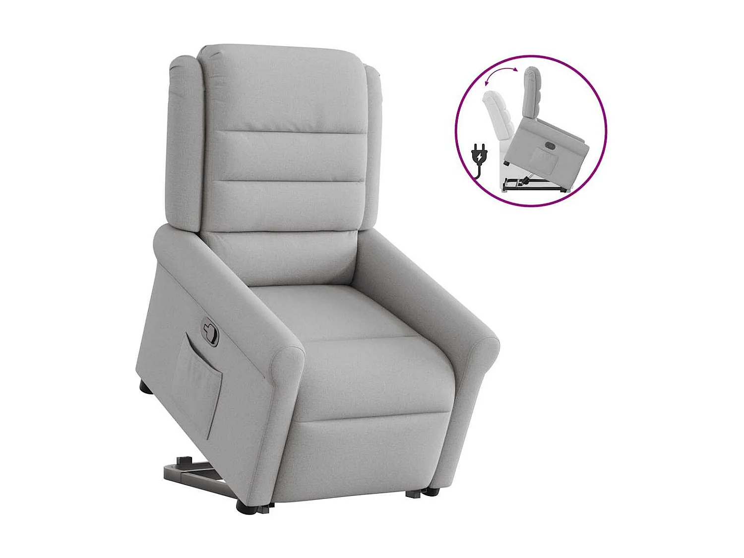Fauteuil inclinable-Chaise de relax-Fauteuil TV gris nuage tissu SHL5098