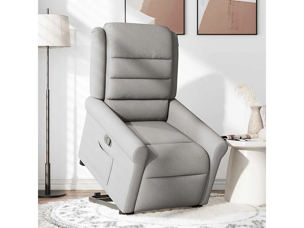 Fauteuil inclinable-Chaise de relax-Fauteuil TV gris nuage tissu SHL5098
