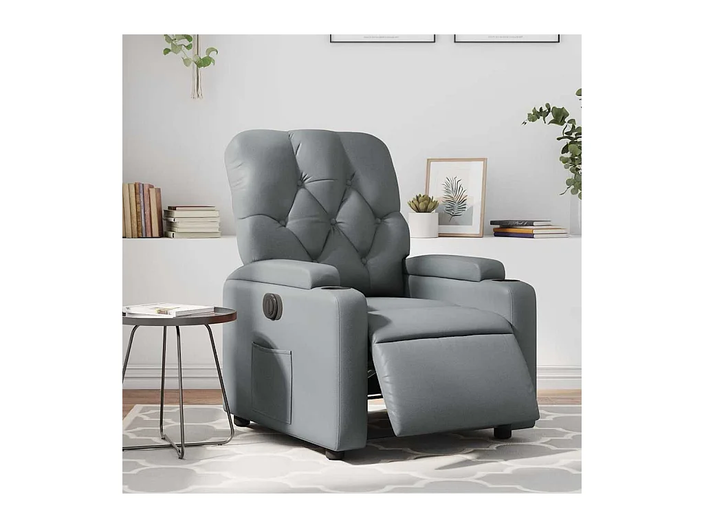 Sillón de relax | Silla | Sillón reclinable eléctrico de cuero sintético gris SHL7406