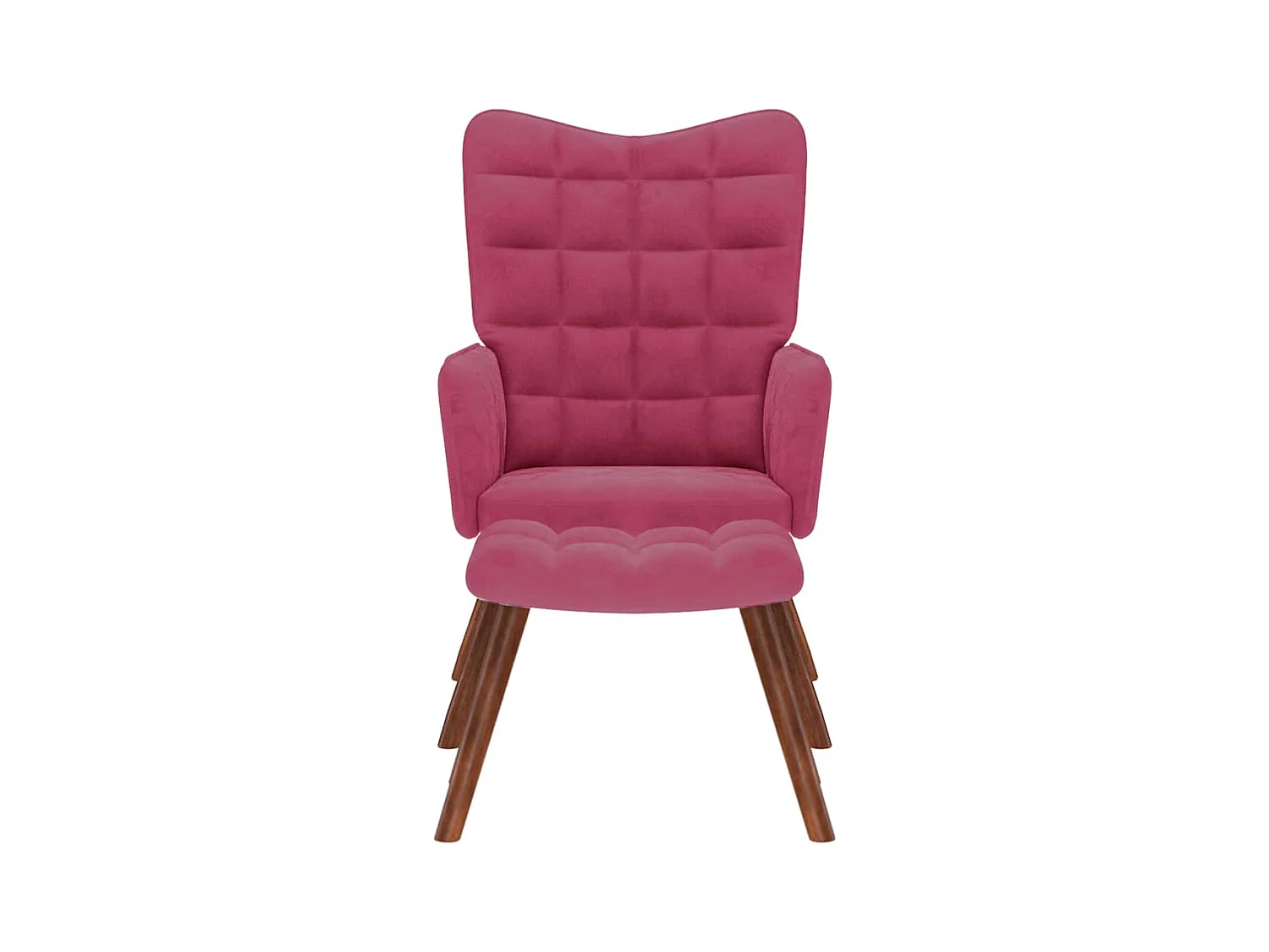 Chaise de relaxation moderne avec tabouret-Fauteuil de Salon Bordeaux Velours SHL3579