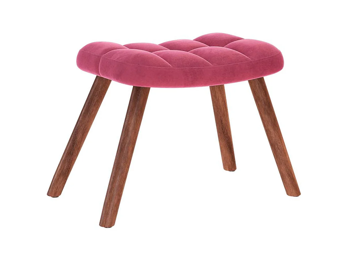 Chaise de relaxation moderne avec tabouret-Fauteuil de Salon Bordeaux Velours SHL3579