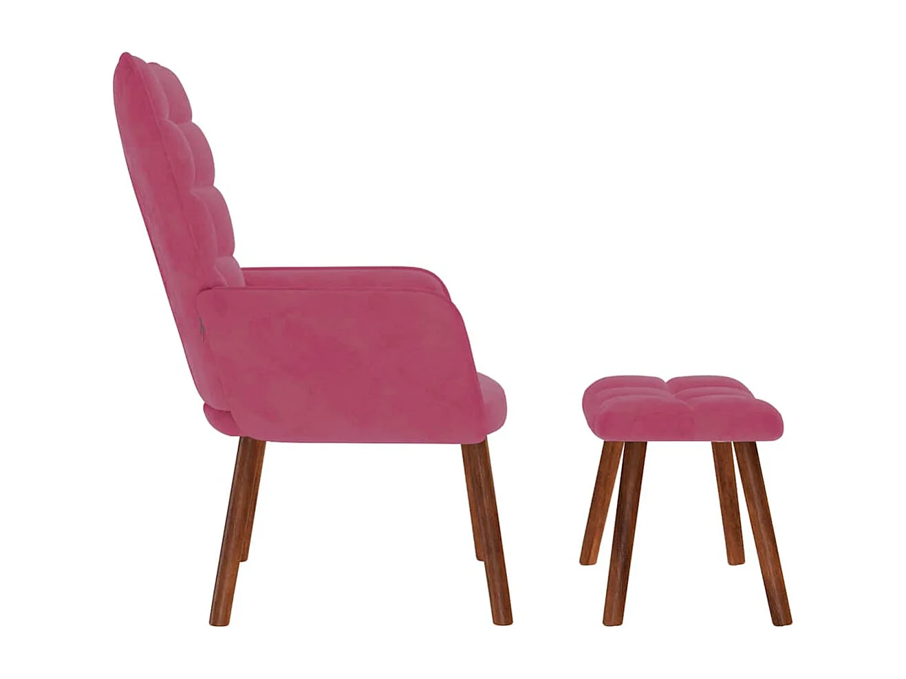 Chaise de relaxation moderne avec tabouret-Fauteuil de Salon Bordeaux Velours SHL3579