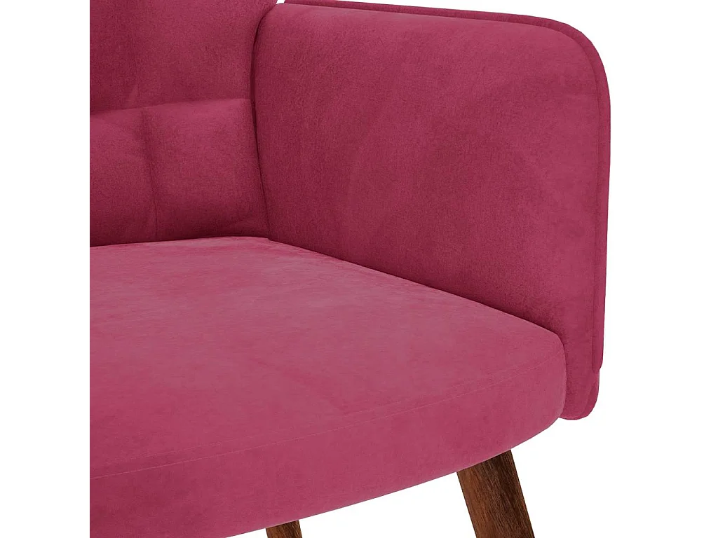 Chaise de relaxation moderne avec tabouret-Fauteuil de Salon Bordeaux Velours SHL3579