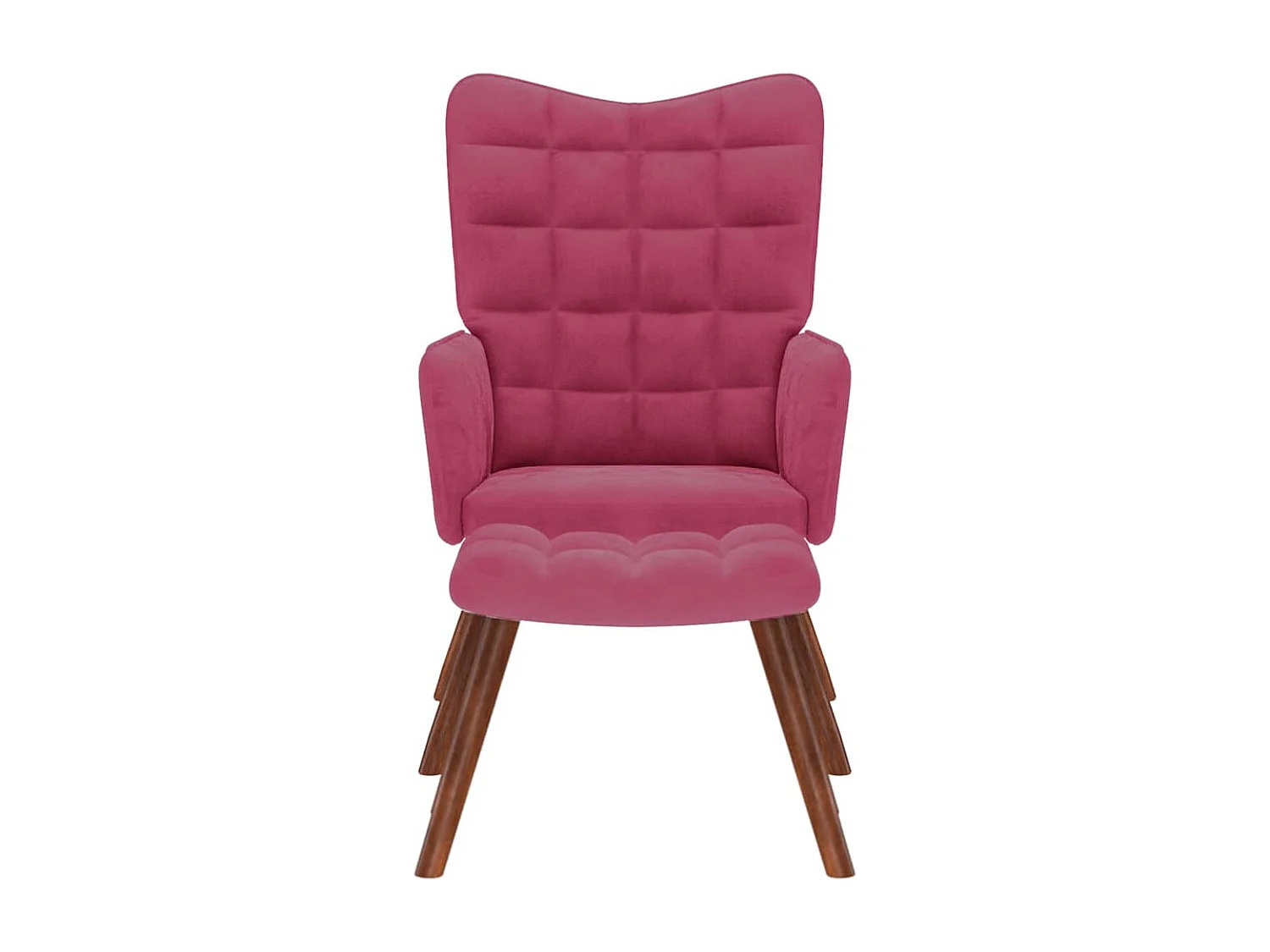 Chaise de relaxation moderne avec tabouret-Fauteuil de Salon Bordeaux Velours SHL3579