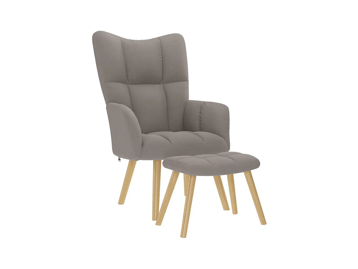 Sillón de relax | Silla de relax con taburete de tela gris taupé SHL3297