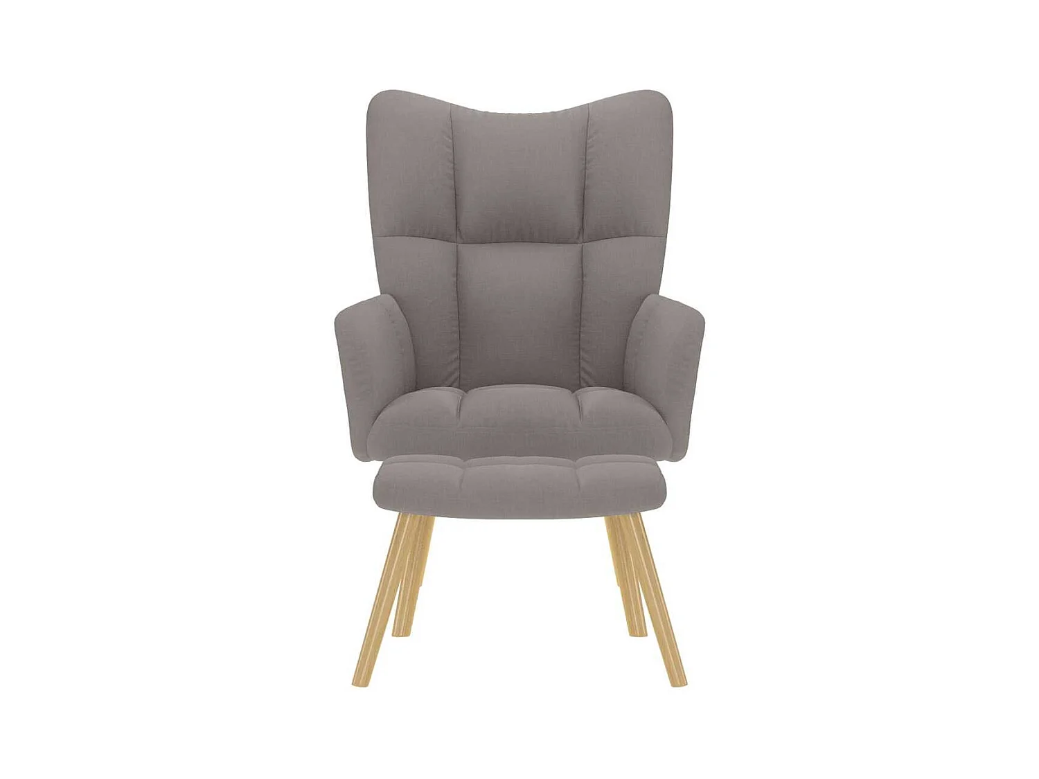 Sillón de relax | Silla de relax con taburete de tela gris taupé SHL3297