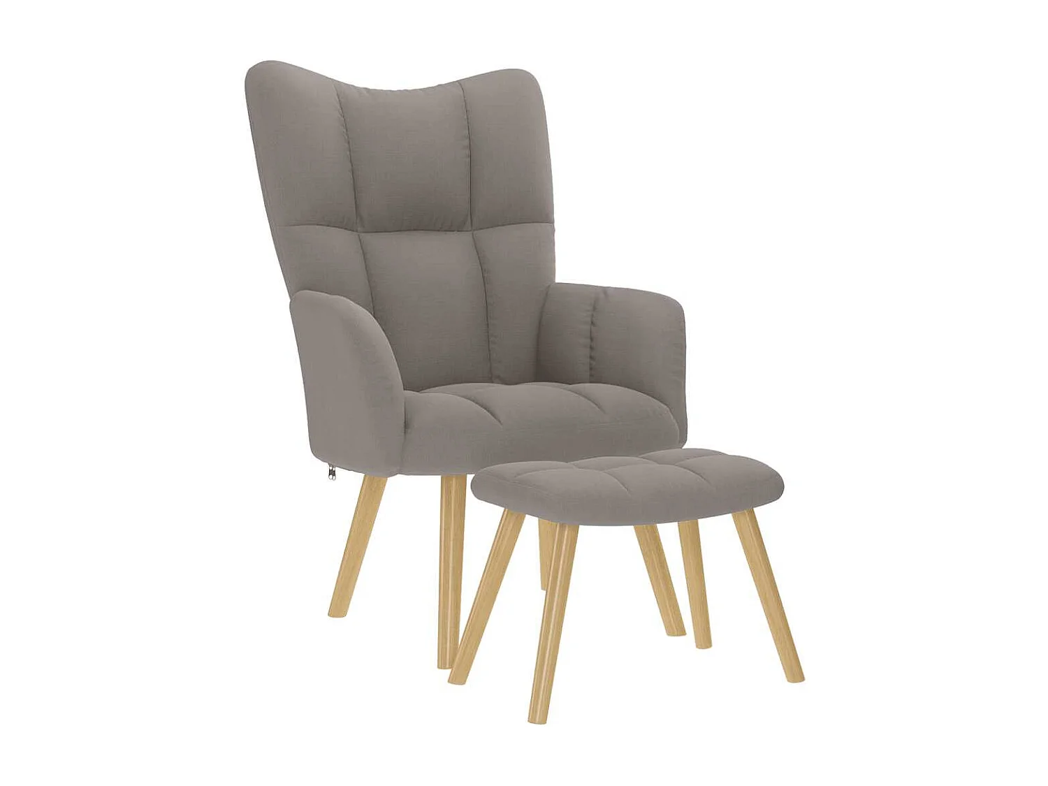 Relaxsessel mit Hocker | Lounge Sessel indoor Taupe Stoff SHL9045