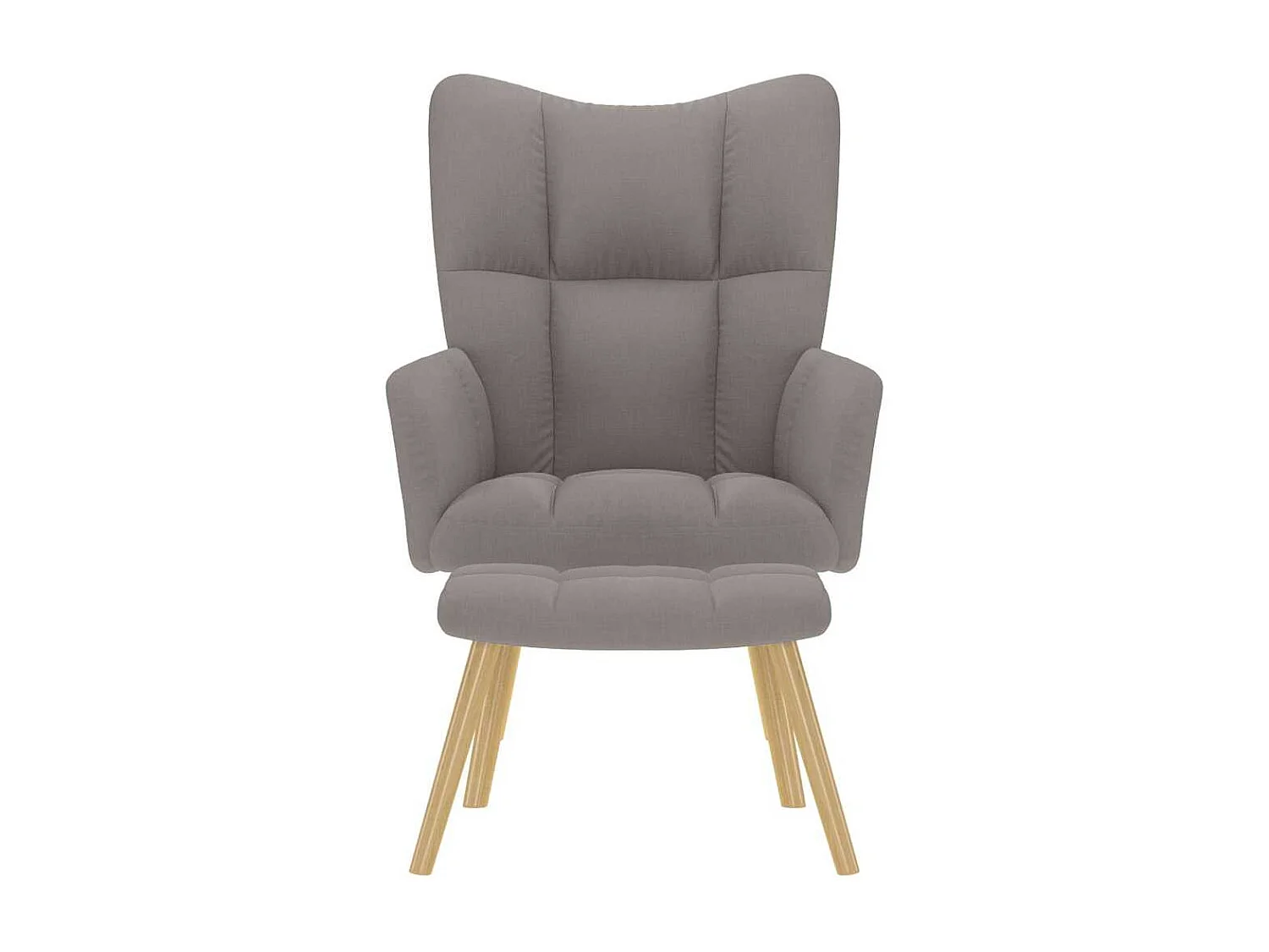 Relaxsessel mit Hocker | Lounge Sessel indoor Taupe Stoff SHL9045