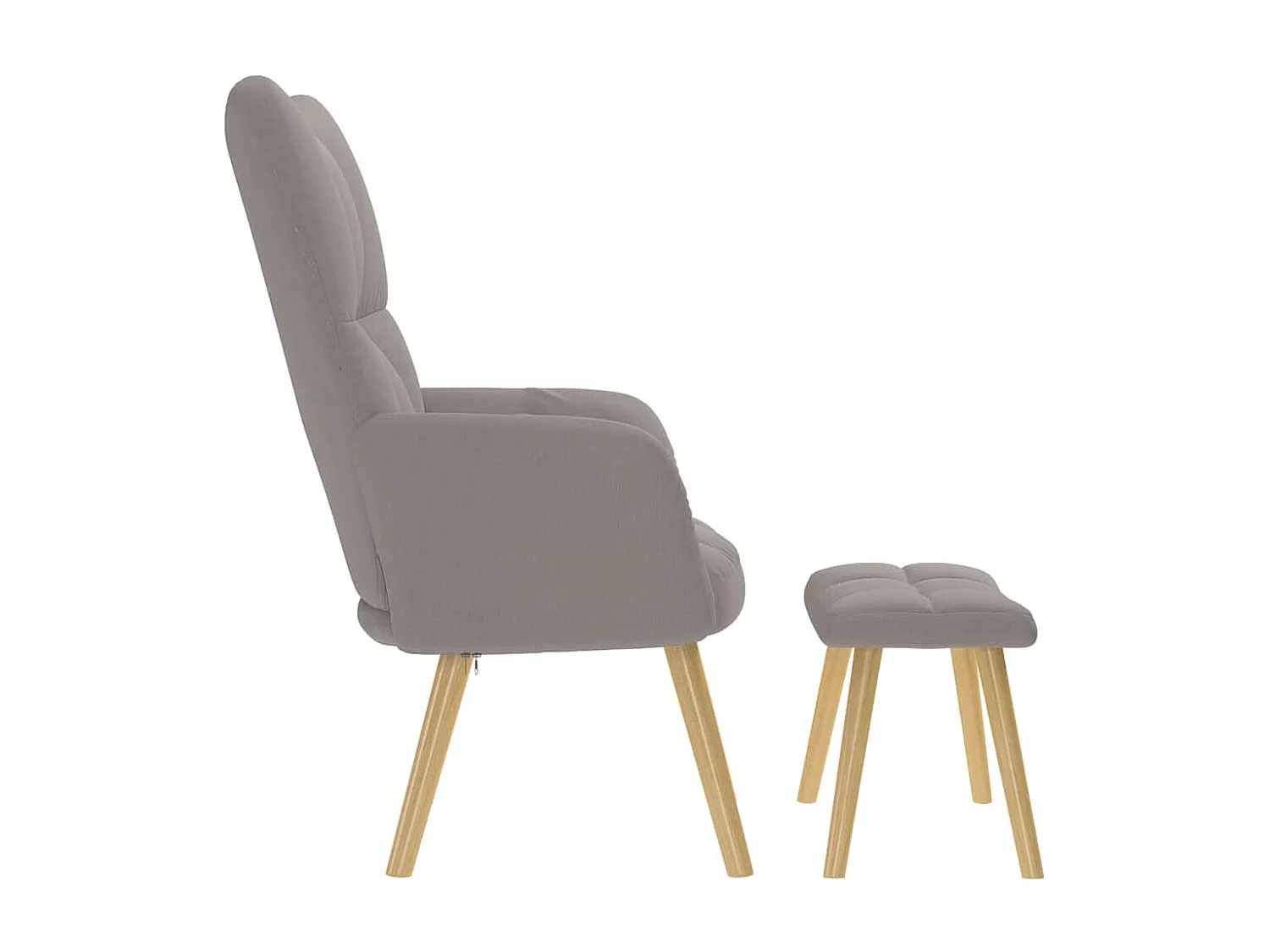 Relaxsessel mit Hocker | Lounge Sessel indoor Taupe Stoff SHL9045