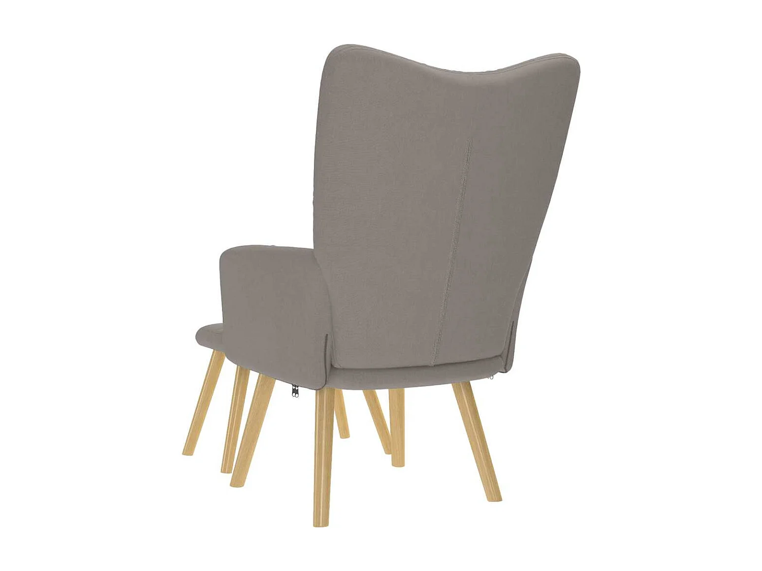 Relaxsessel mit Hocker | Lounge Sessel indoor Taupe Stoff SHL9045