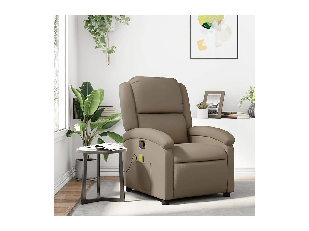 Sillón de salón | Silla | Sillón de masaje reclinable cuero sintético color capuchino SHL7458