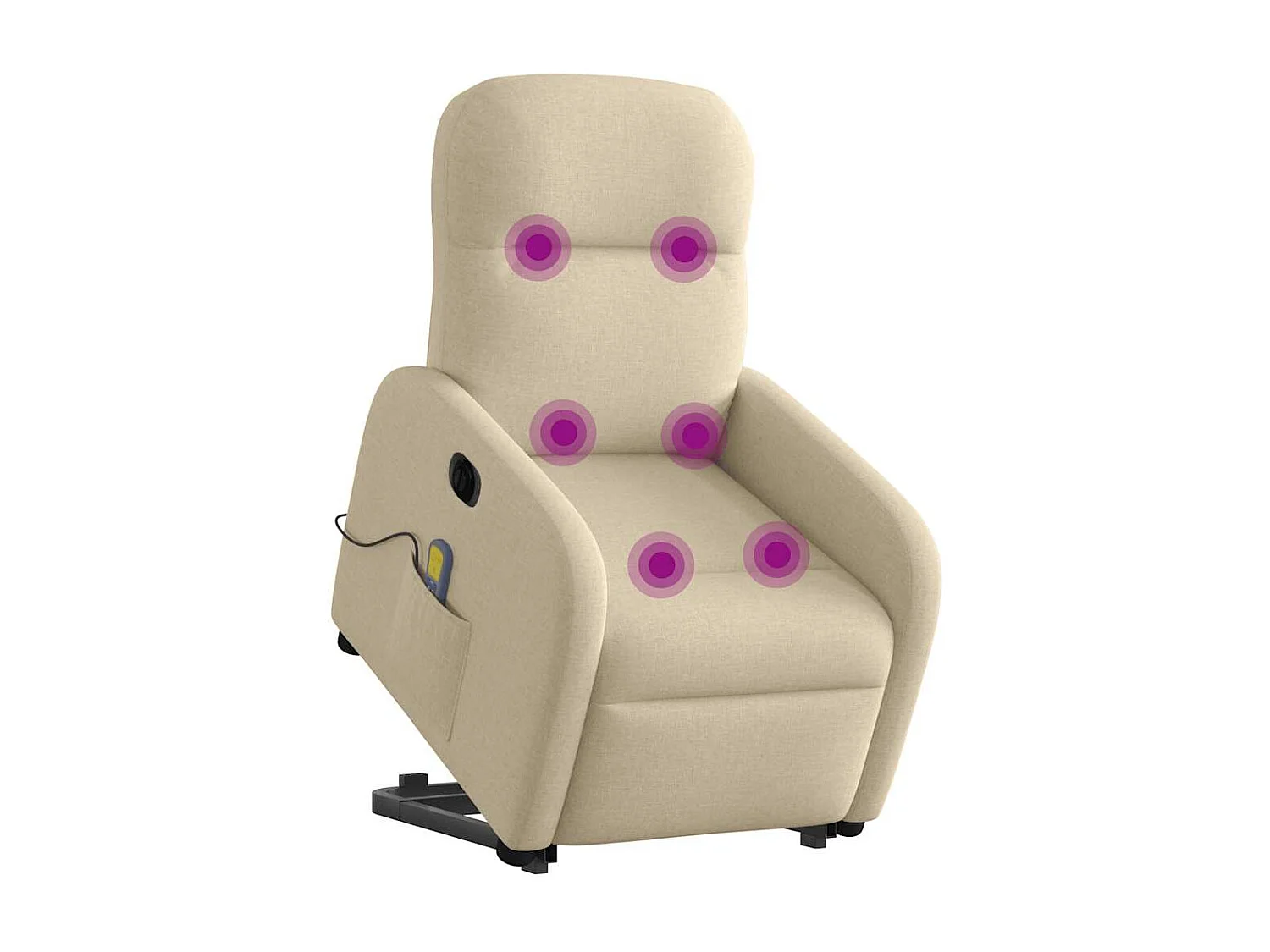 Fauteuil inclinable électrique-Chaise de relax-Fauteuil de Massage Crème Tissu SHL4618