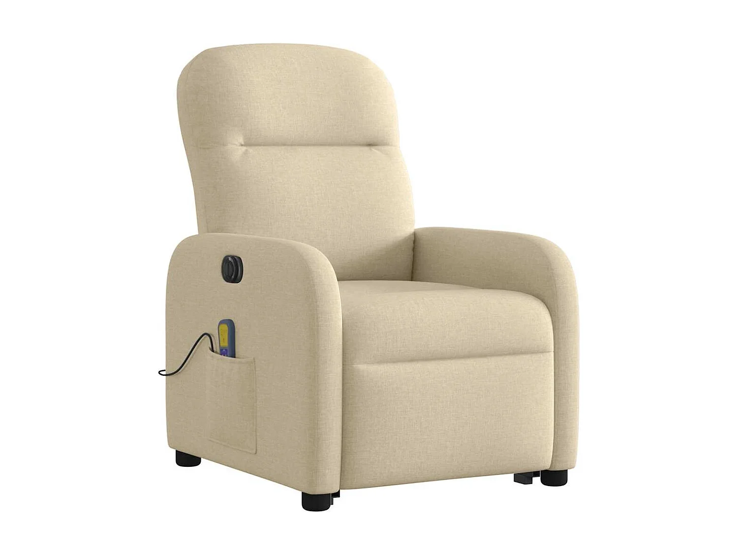 Fauteuil inclinable électrique-Chaise de relax-Fauteuil de Massage Crème Tissu SHL4618