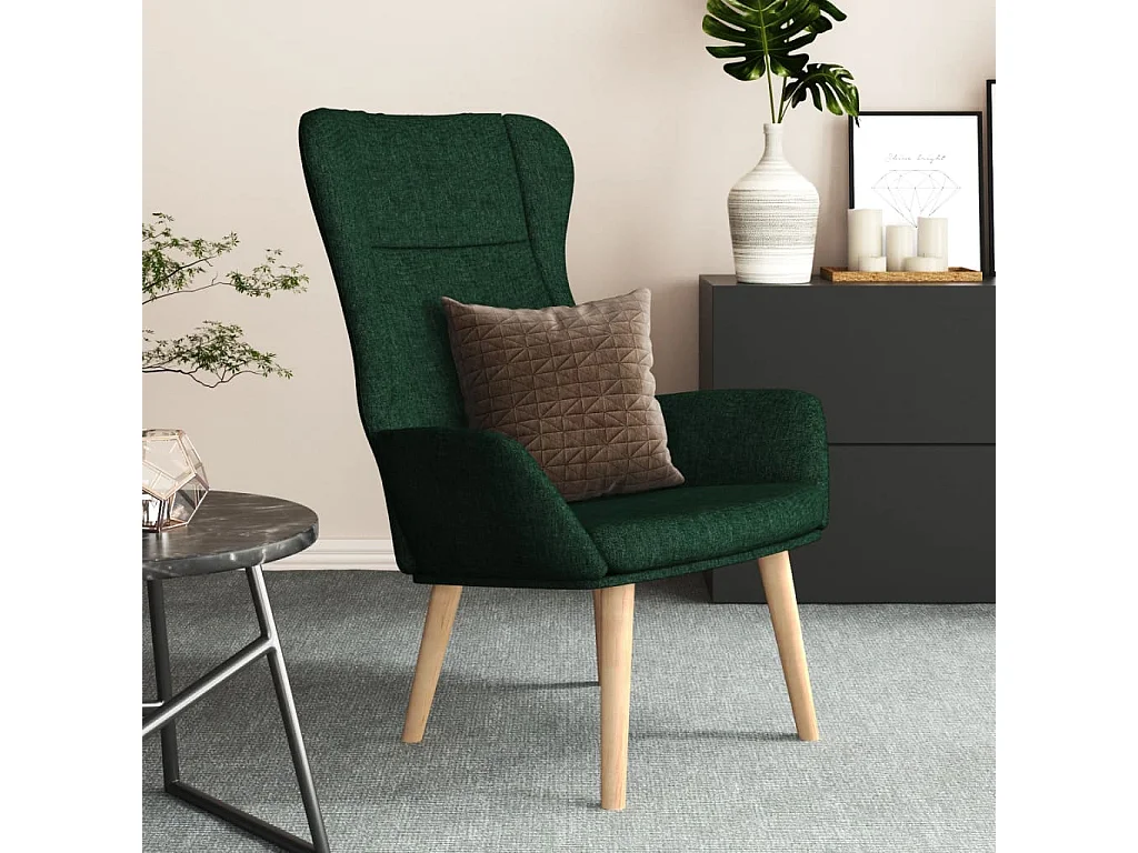 Chaise de relaxation-Fauteuil de Salon Vert foncé Tissu SHL5153