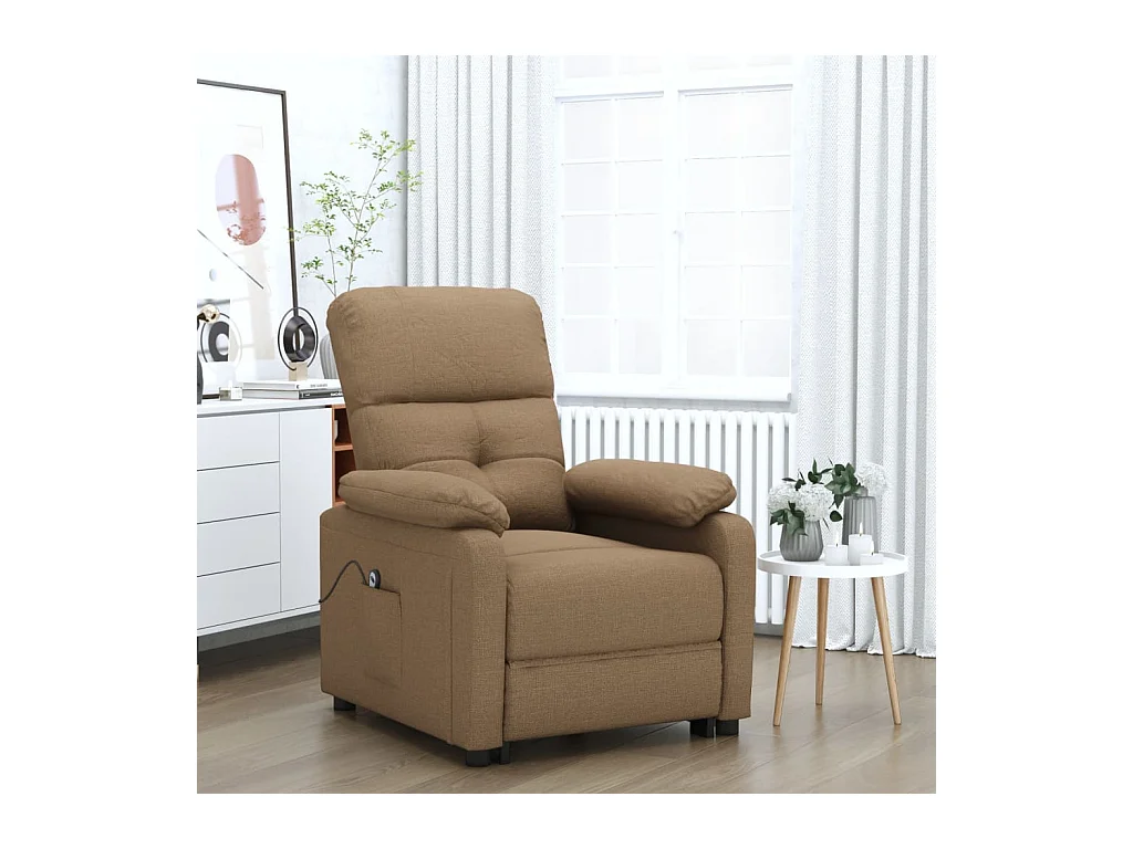 Poltrona elétrica reclinável tecido castanho SHL778976