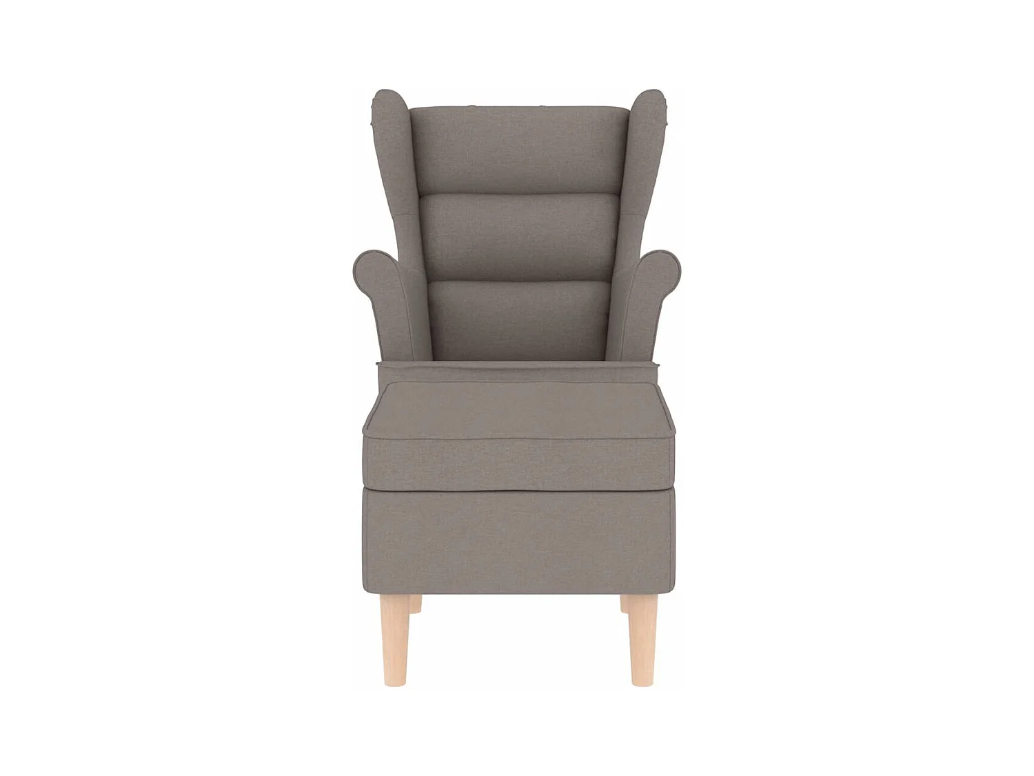 Sillón de salón | Silla de relax con taburete reposapiés de tela gris taupe SHL8684