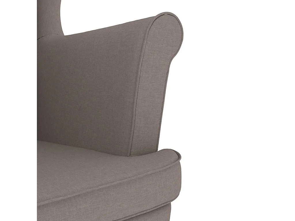 Sillón de salón | Silla de relax con taburete reposapiés de tela gris taupe SHL8684