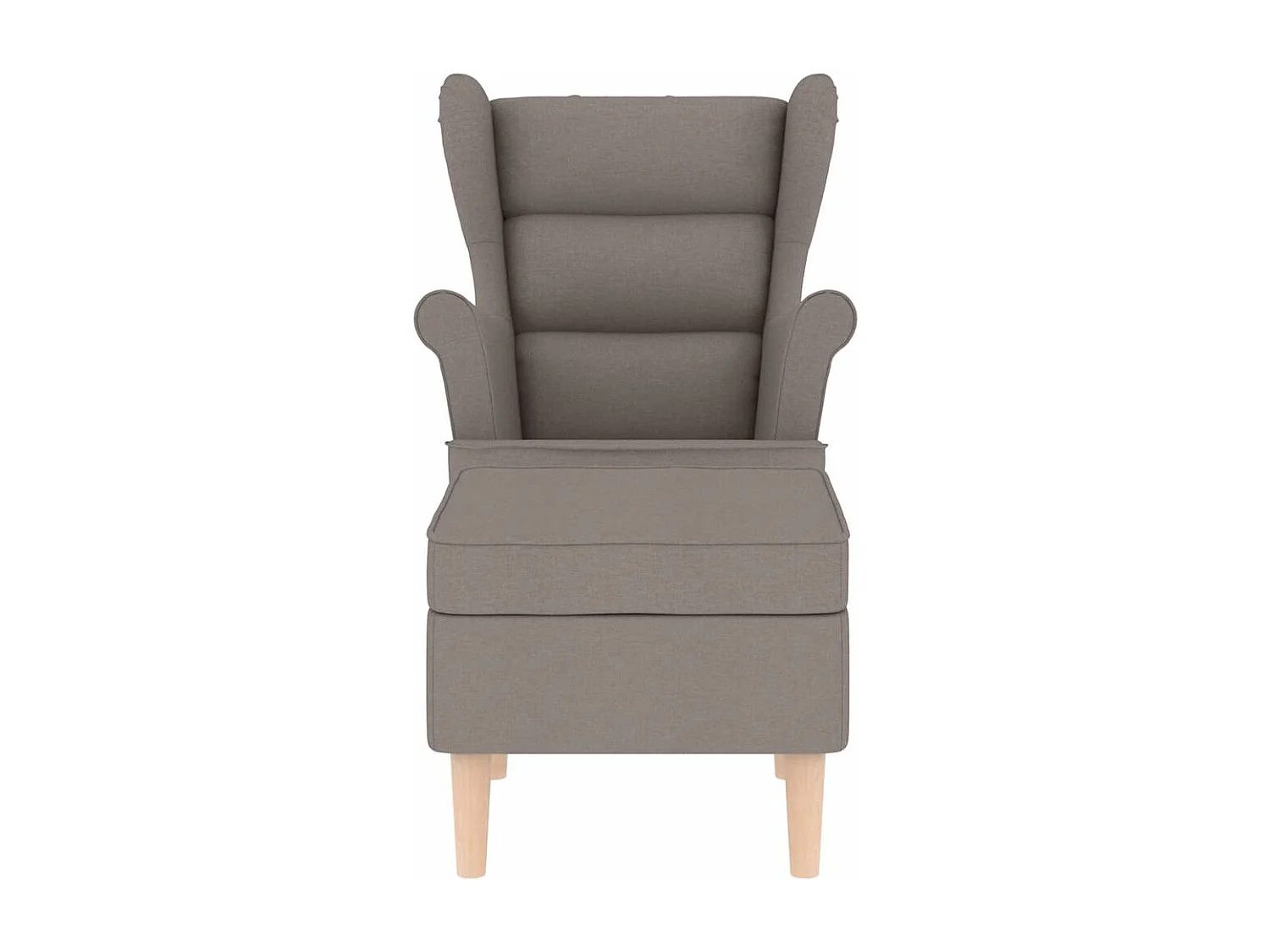 Relaxstoel | Fauteuil met voetenbankje stof taupe