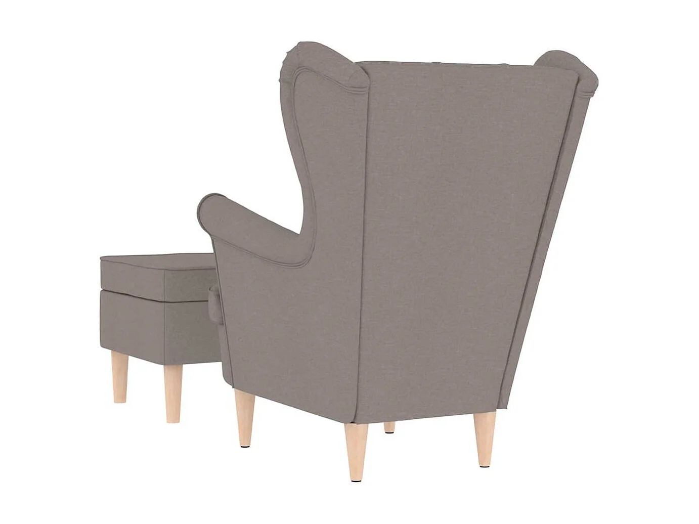Relaxstoel | Fauteuil met voetenbankje stof taupe