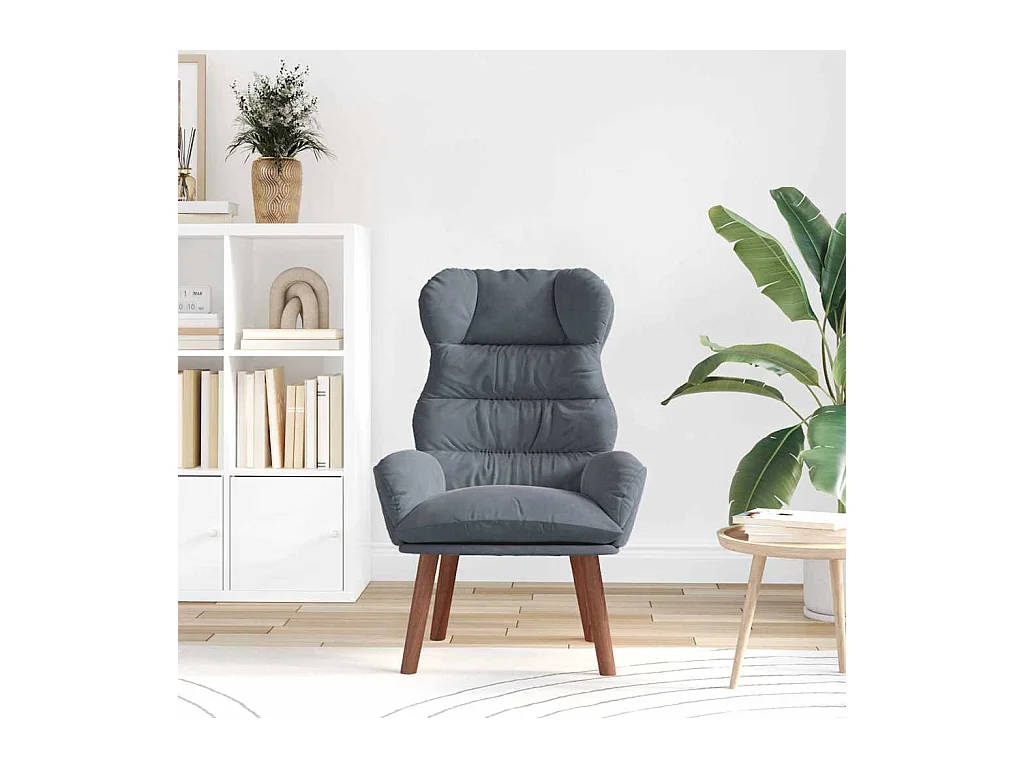 Sillón de relax | Silla Relax | Sillón de salón Gris oscuro 69x74x93 cm Terciopelo SHL3744