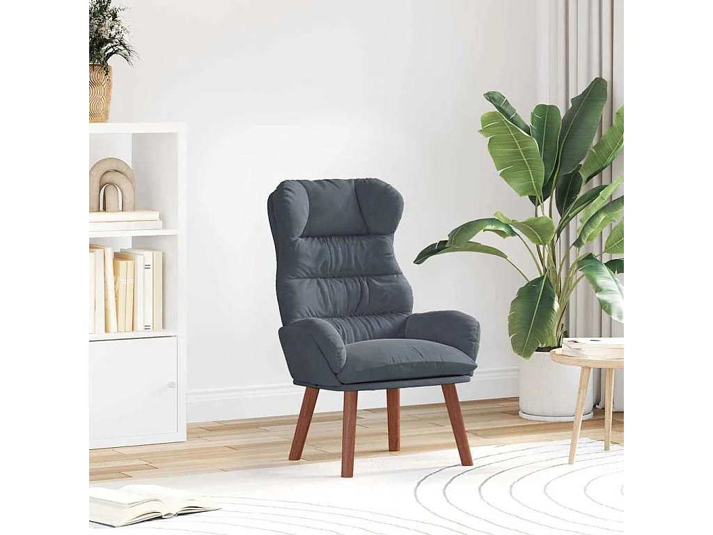 Fauteuil Salon-Chaise de relax Gris foncé 69x74x93 cm Velours SHL3797