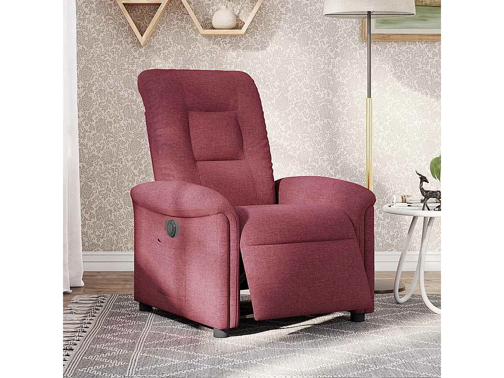 Fauteuil inclinable électrique-Chaise de relax-Fauteuil TV Rouge bordeaux Tissu SHL1577