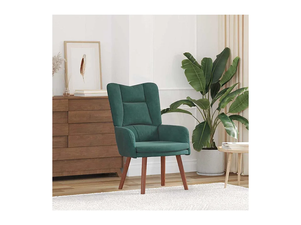 Sillón de relax | Silla Relax | Sillón de salón Verde oscuro 63x67x94 cm Terciopelo SHL4923