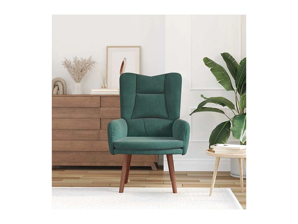 Sillón de relax | Silla Relax | Sillón de salón Verde oscuro 63x67x94 cm Terciopelo SHL4923