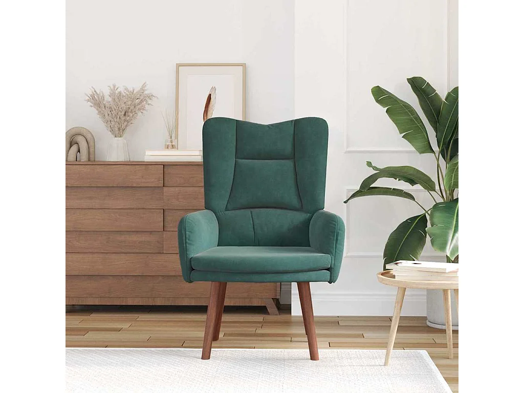 Relaxsessel | Lounge Sessel für Wohnzimmer Dunkelgrün 63x67x94 cm Samt SHL51837