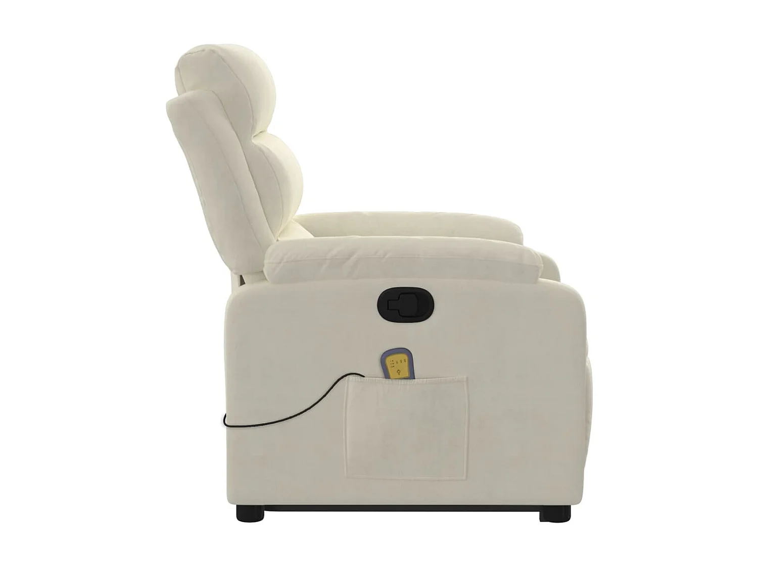 Fauteuil inclinable-Chaise de relax-Fauteuil de Massage Crème Velours SHL916