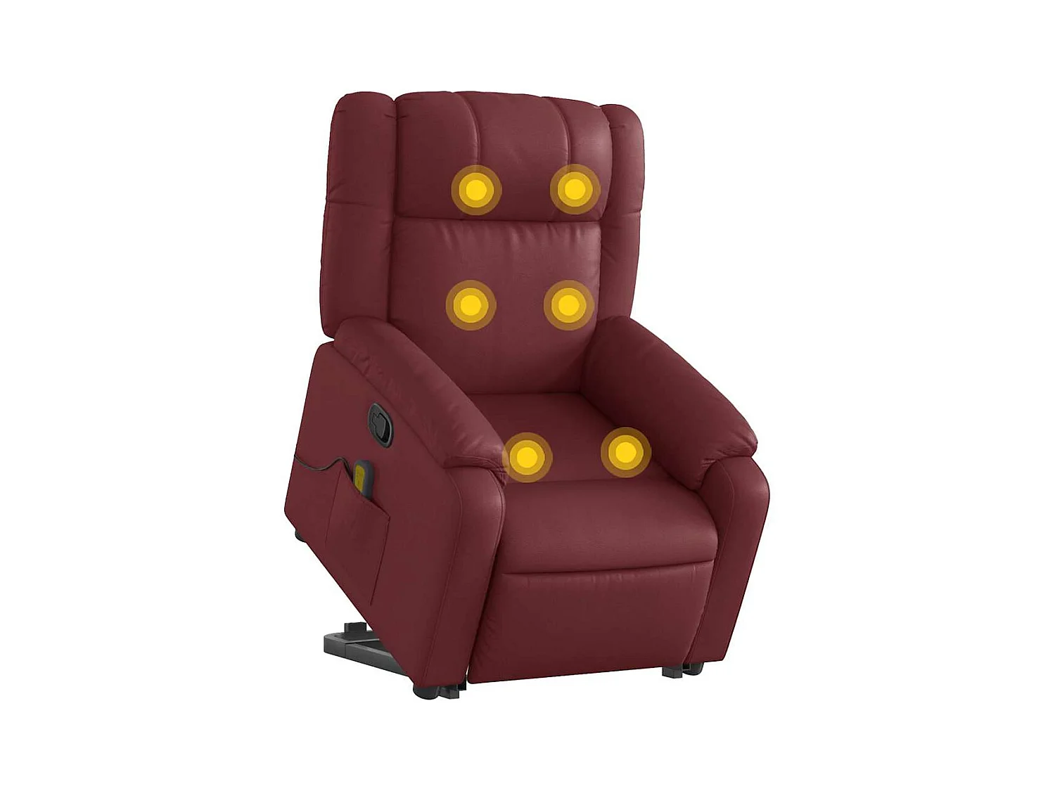 Fauteuil inclinable-Chaise de relax-Fauteuil de Massage Rouge bordeaux Similicuir SHL3319