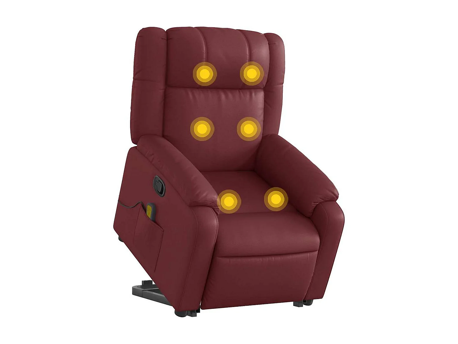 Massagesessel mit Aufstehhilfe | Relaxsessel Weinrot Kunstleder SHL72671