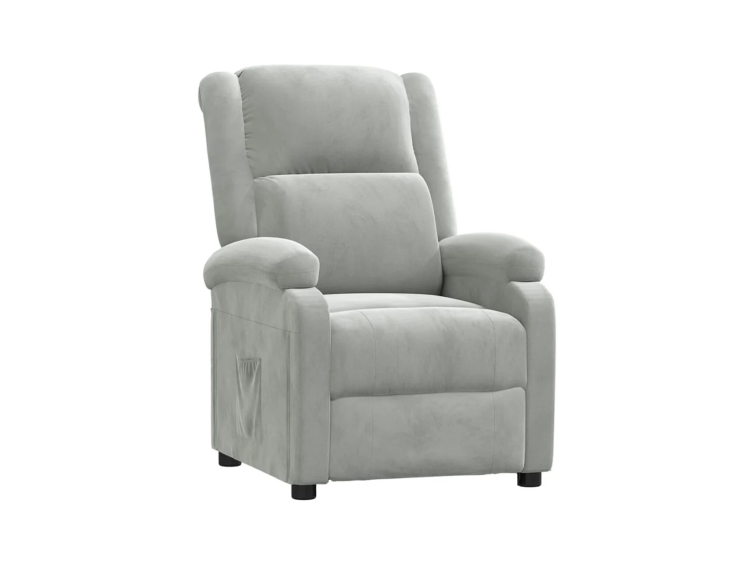 Fauteuil inclinable-Fauteuil de salon gris clair velours SHL3532