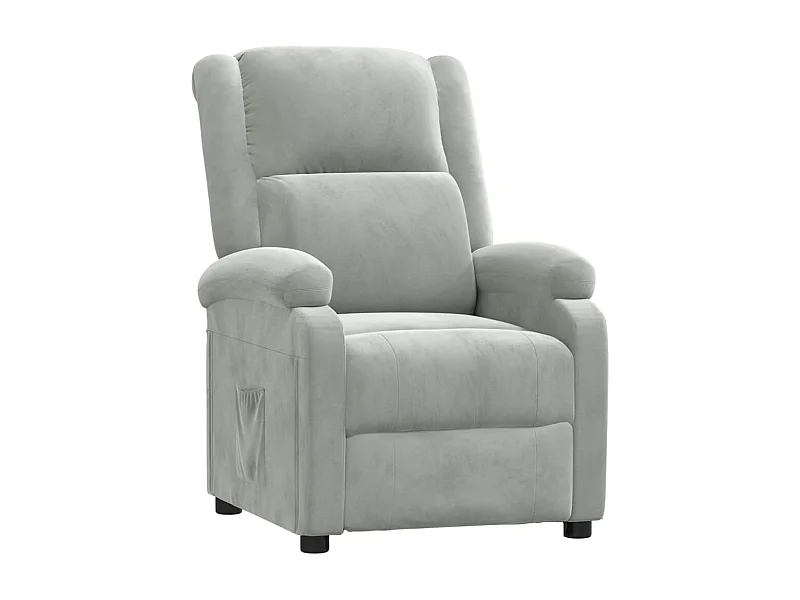 Fauteuil inclinable-Fauteuil de salon gris clair velours SHL3532