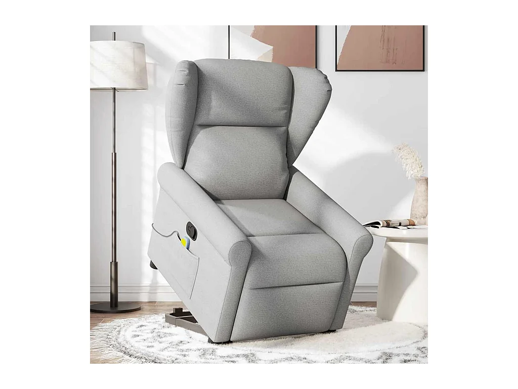 Sillón de salón | Silla | Sillón de masaje reclinable de pie de tela gris nube SHL6599