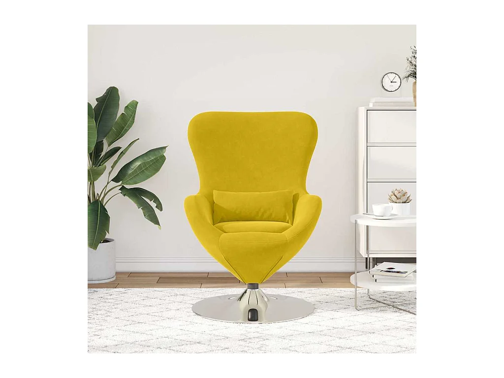 Sillón de relax | Sillón huevo Amarillo 63x73x90 cm Terciopelo SHL5026