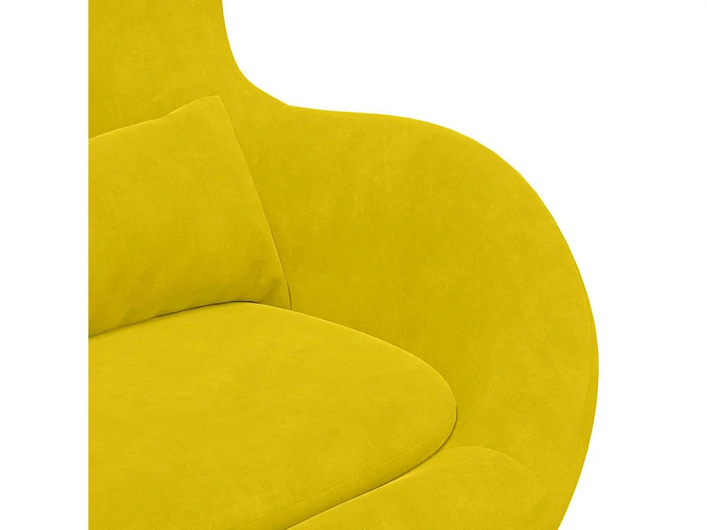 Chaise de Salon-Fauteuil œuf Jaune 63x73x90 cm Velours SHL923