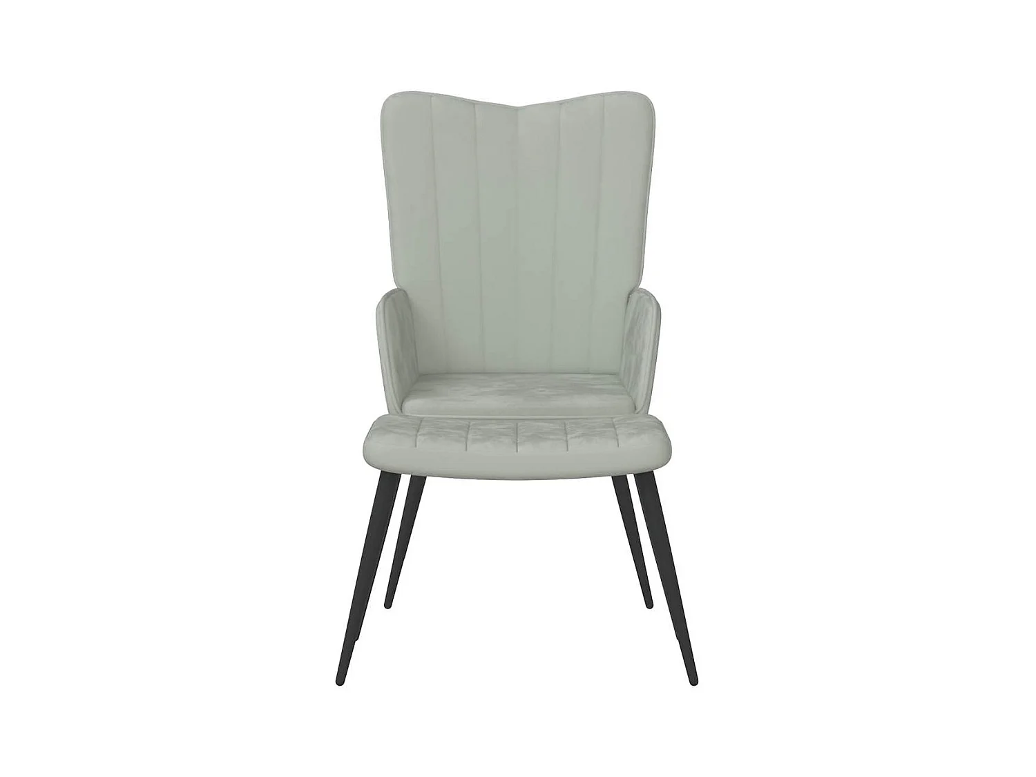 Fauteuil de relaxation Scandinave avec repose-pied Gris clair Velours SHL3048