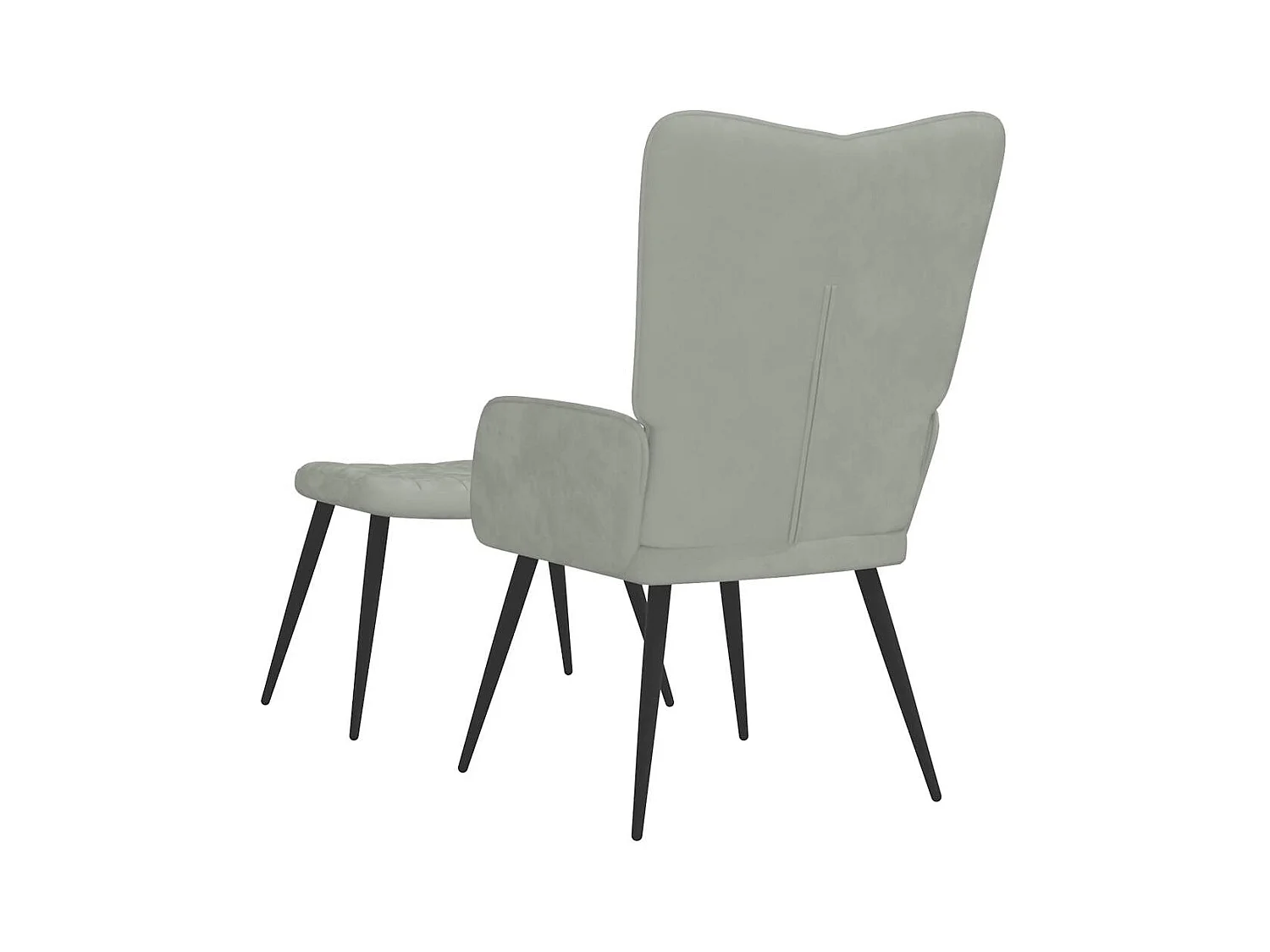 Fauteuil de relaxation Scandinave avec repose-pied Gris clair Velours SHL3048