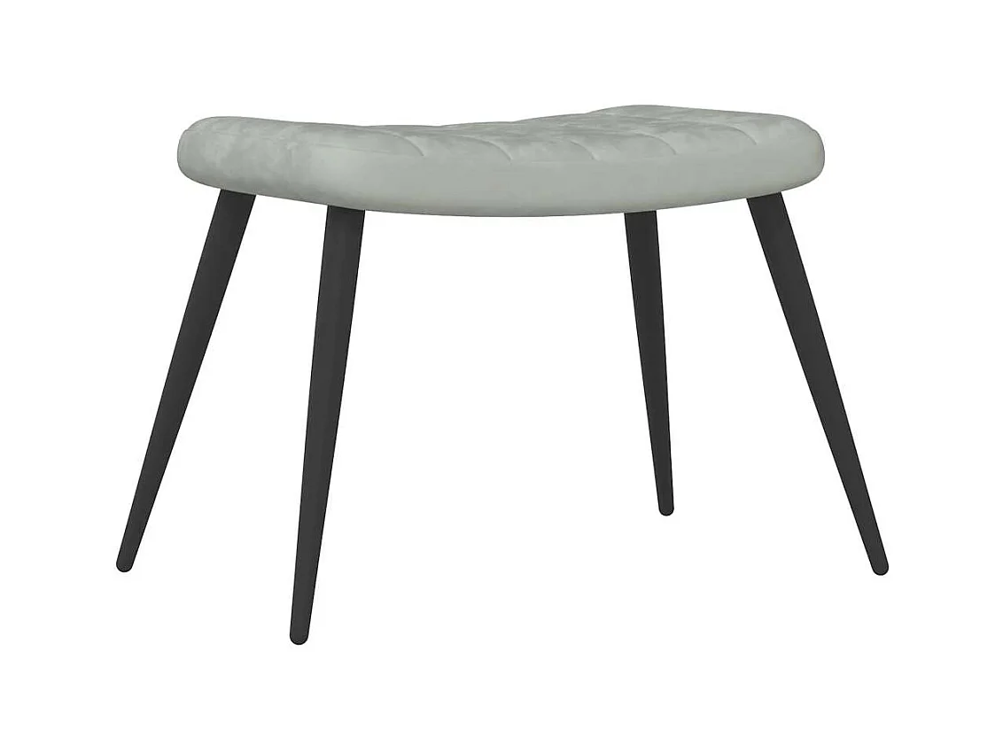 Fauteuil de relaxation Scandinave avec repose-pied Gris clair Velours SHL3048