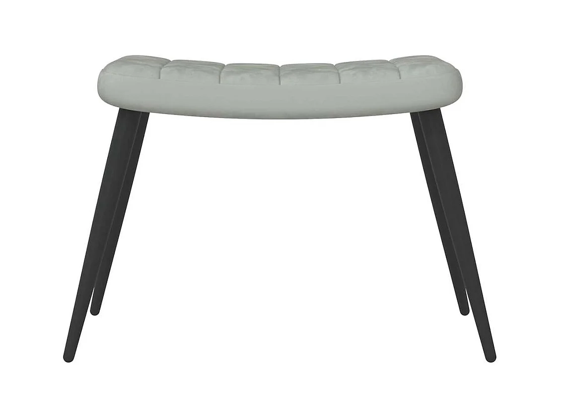 Fauteuil de relaxation Scandinave avec repose-pied Gris clair Velours SHL3048