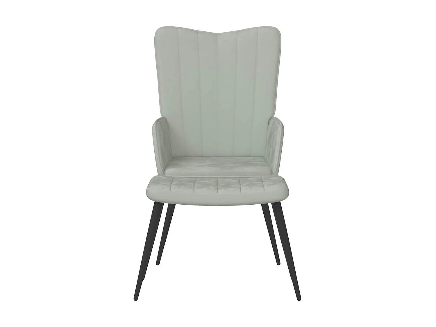 Fauteuil de relaxation Scandinave avec repose-pied Gris clair Velours SHL3048