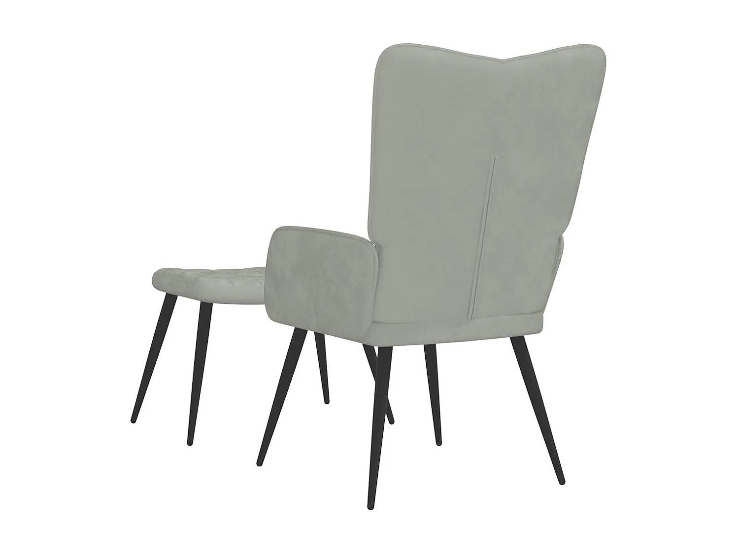Fauteuil de relaxation Scandinave avec repose-pied Gris clair Velours SHL3048