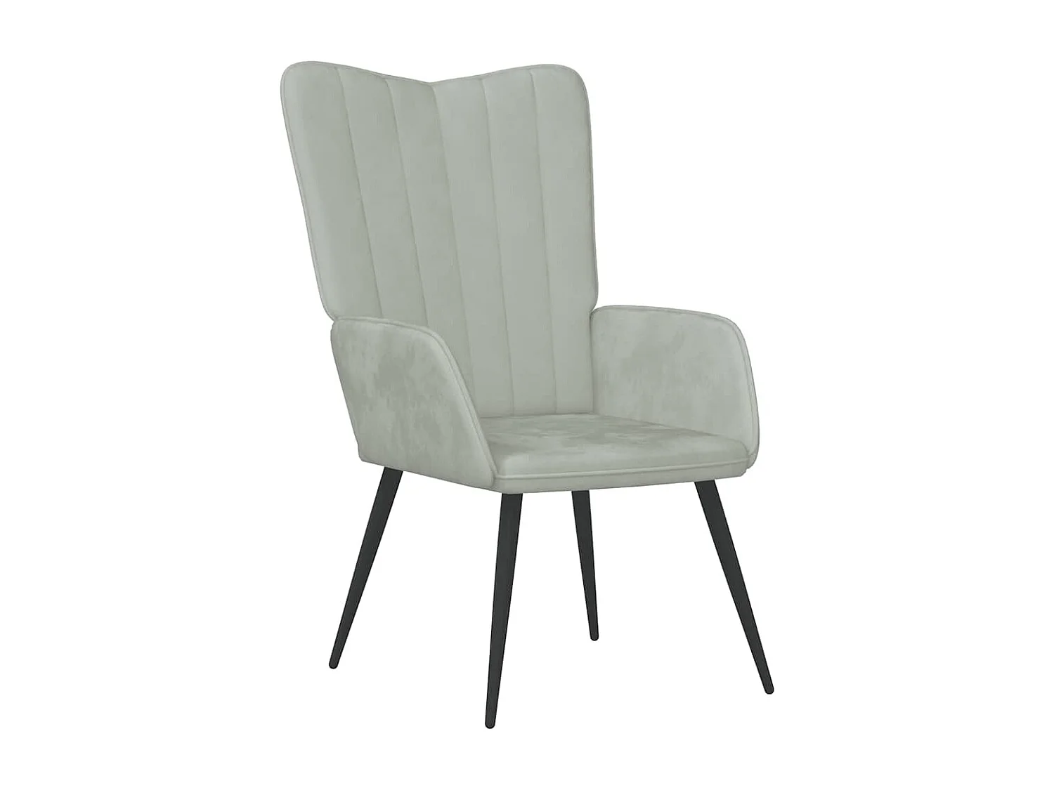 Fauteuil de relaxation Scandinave avec repose-pied Gris clair Velours SHL3048