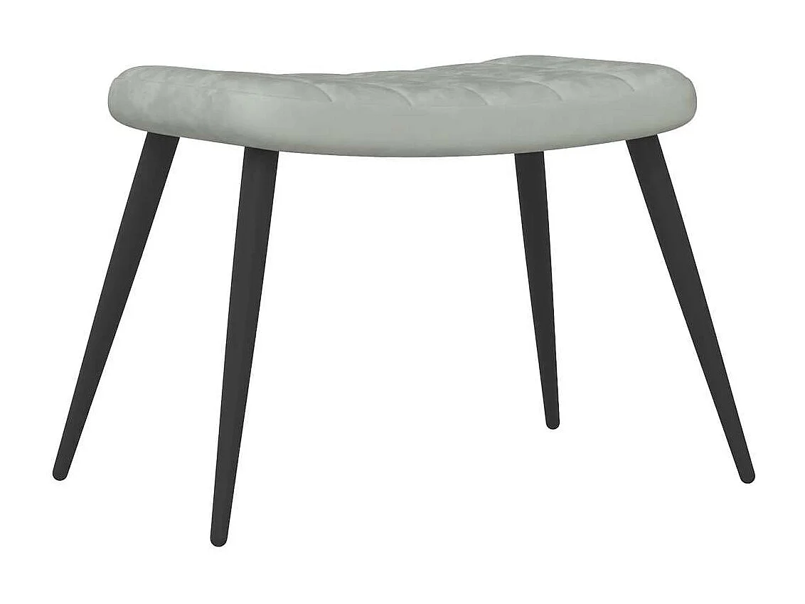 Fauteuil de relaxation Scandinave avec repose-pied Gris clair Velours SHL3048