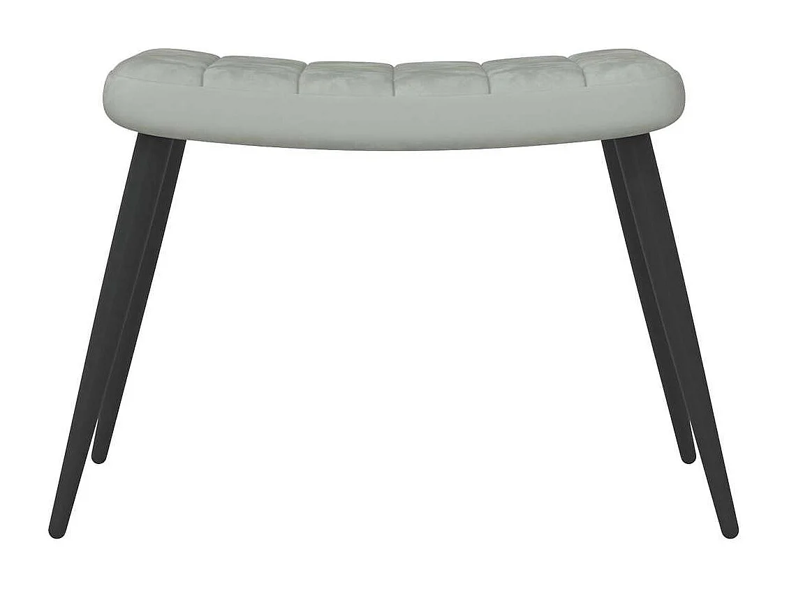 Fauteuil de relaxation Scandinave avec repose-pied Gris clair Velours SHL3048