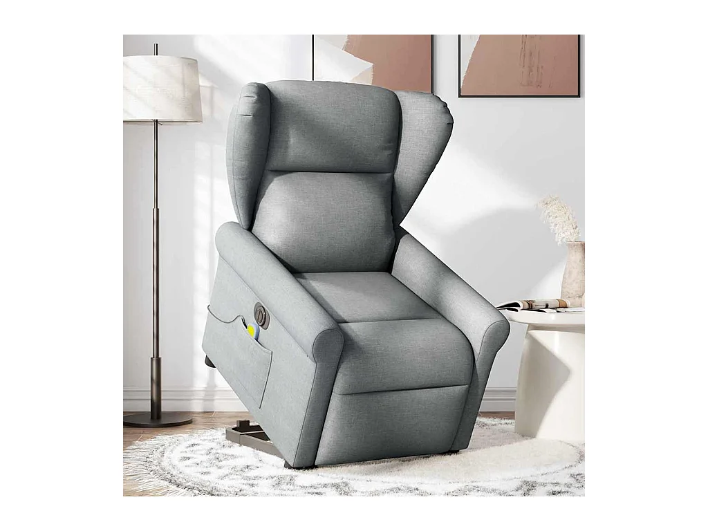 Sillón de salón | Silla | Sillón de masaje eléctrico reclinable elevable tela gris claro SHL9309
